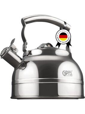 Stovetop Whistling Tea Kettle - 2.3 Quart Stainless Steel Teapot with Ergonomic